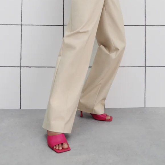 NWT. Zara Leather High Heel Sandals. Size 6. - Picture 6 of 8